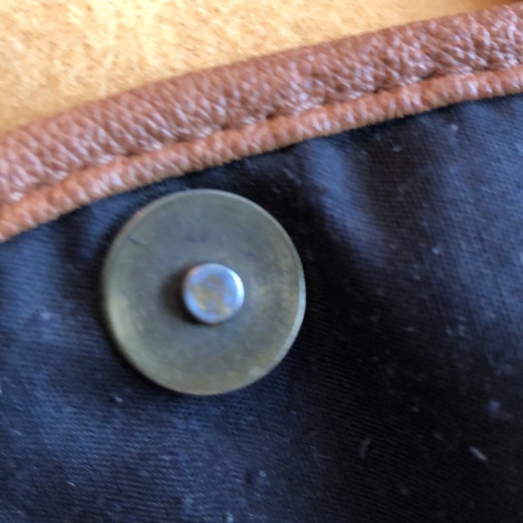 ALDO BACKPACK - BLACK & WHITE POLKA DOT WITH BROWN PLEATHER STAPS & TRIM - #216 - Picture 11 of 12